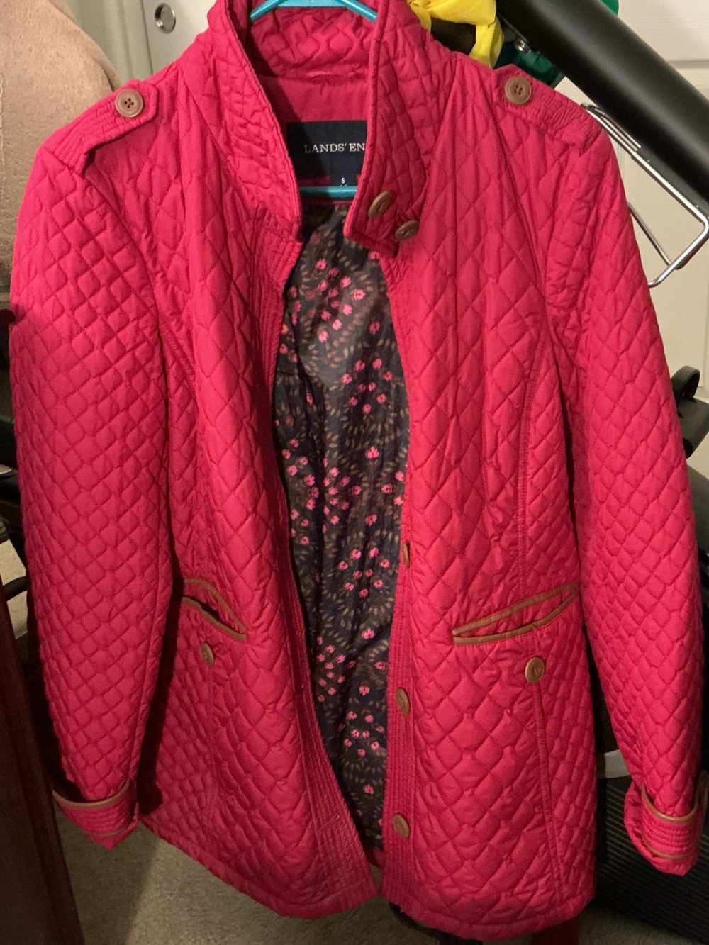 Lands' End Quilted Hot Pink Women's Coat